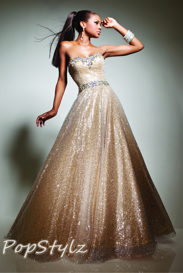 Tony Bowls Gold Ball Gown - 113513