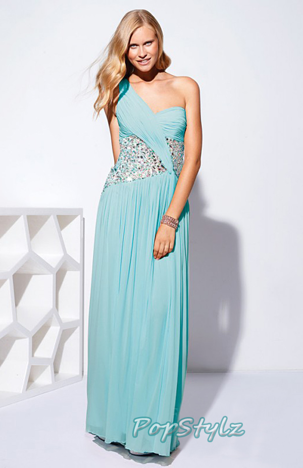 Terani P1502 Tiffany Blue Embellished Formal Gown