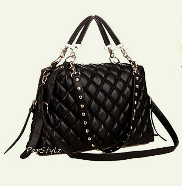 MG Collection Trendy Diamond Quilted Studded Handbag