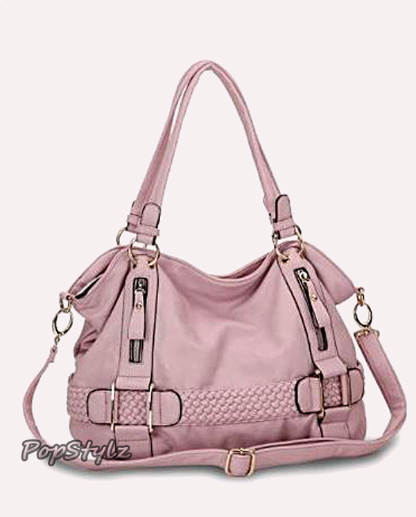 MG Collection Pink Hobo Shoulder Handbag