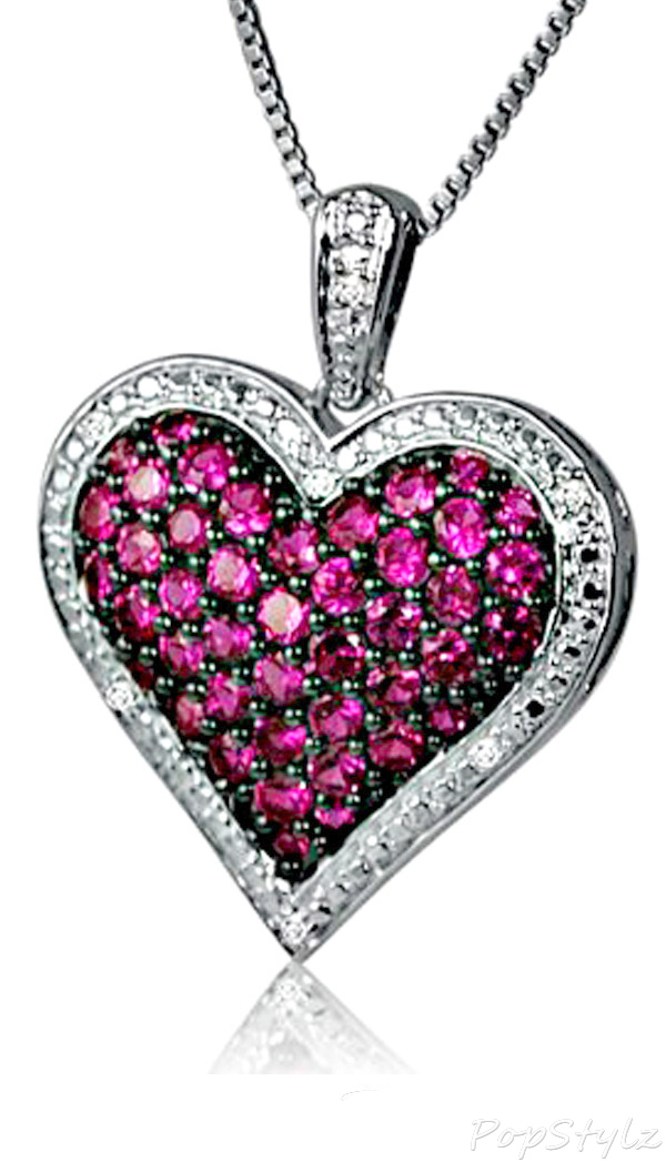 Ruby & Diamond Heart Pendant