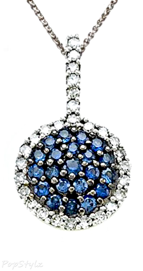 Genuine Sapphire and Diamond Pendant Necklace
