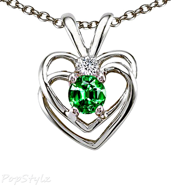Emerald and Genuine Diamond Necklace