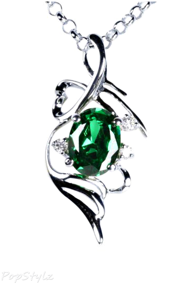 Genuine Oval Emerald Necklace