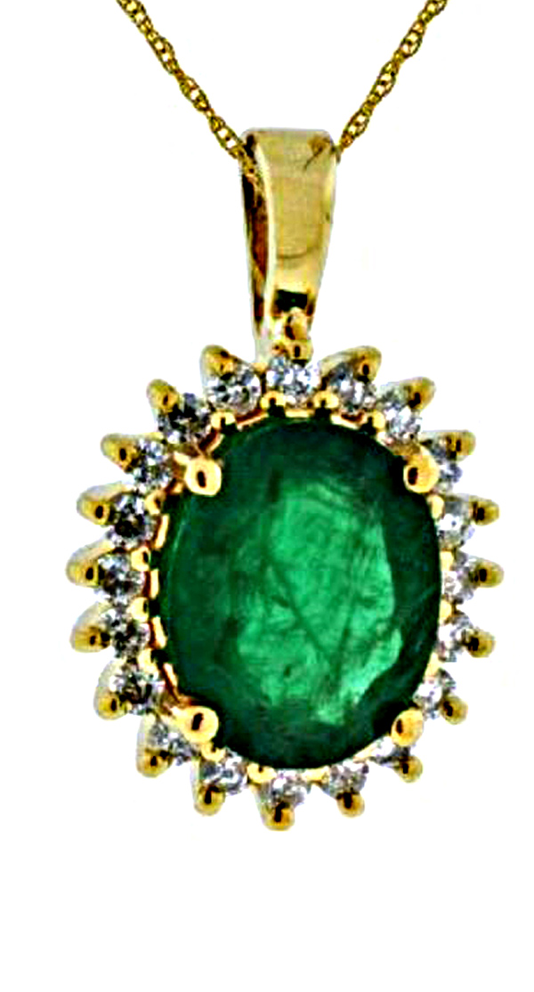 Ladies Diamond & Emerald Necklace