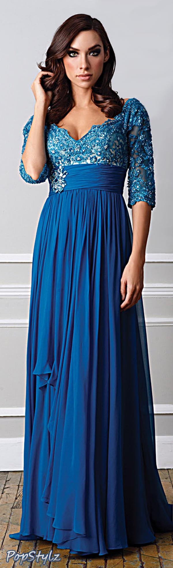 Terani Couture 1436 Teal Dress