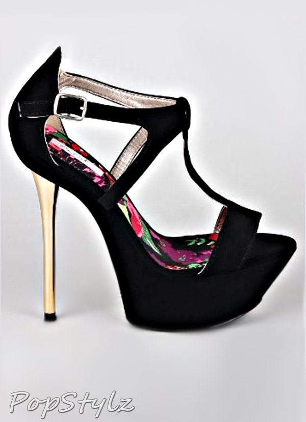 Qupid Ciara-10 Metallic Stiletto Heel Sandal