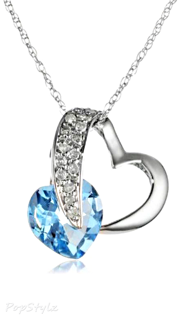 Diamond Topaz Pendant Necklace