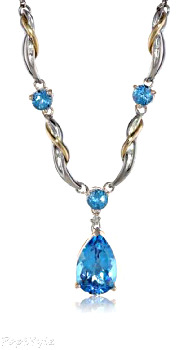 Diamond & Swiss Blue Topaz Necklace