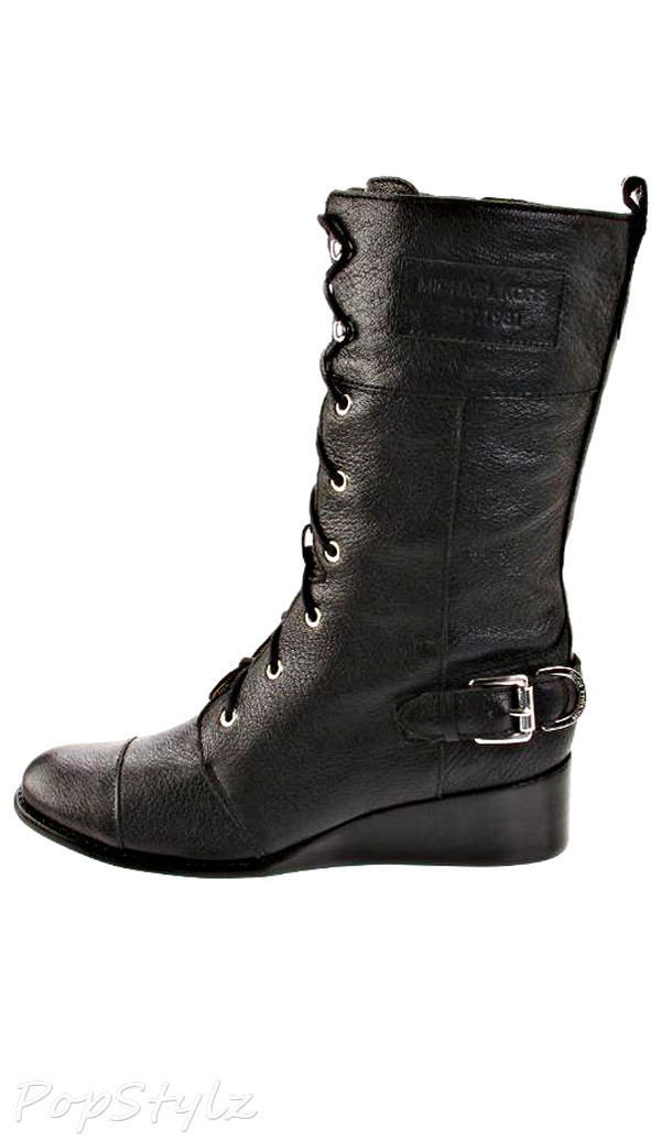 Michael Kors Woodley Combat Wedge Leather Boot