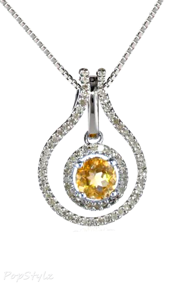 Citrine and Diamond Necklace
