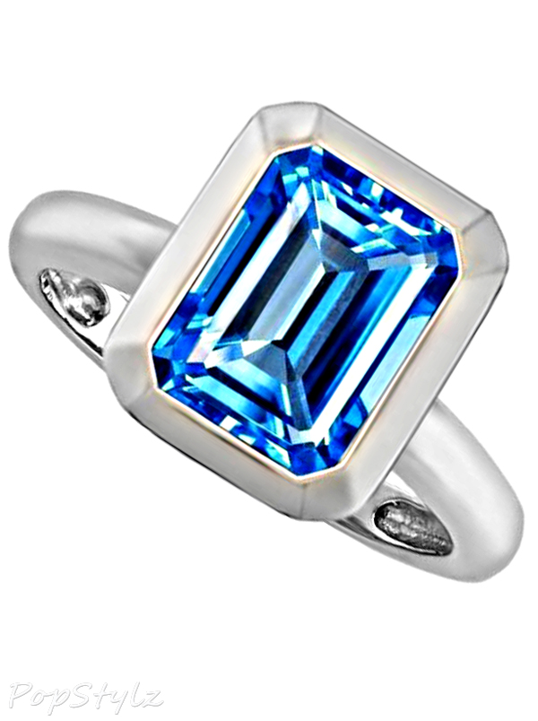 Genuine Blue Topaz Engagement Ring