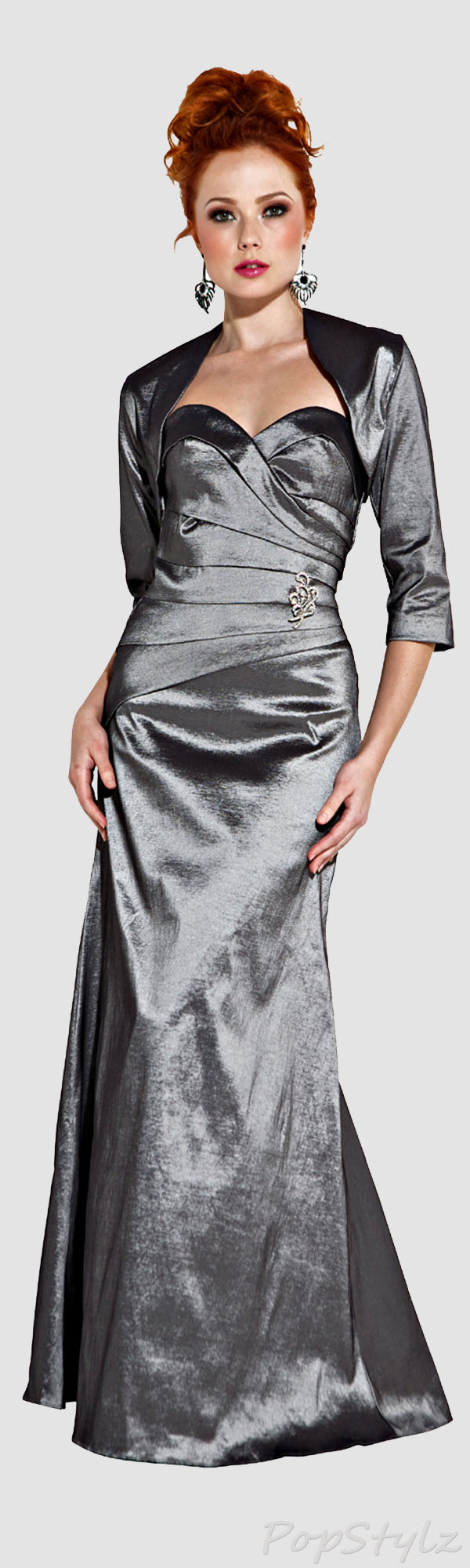 PacificPlex Textured Silky Strapless Gown