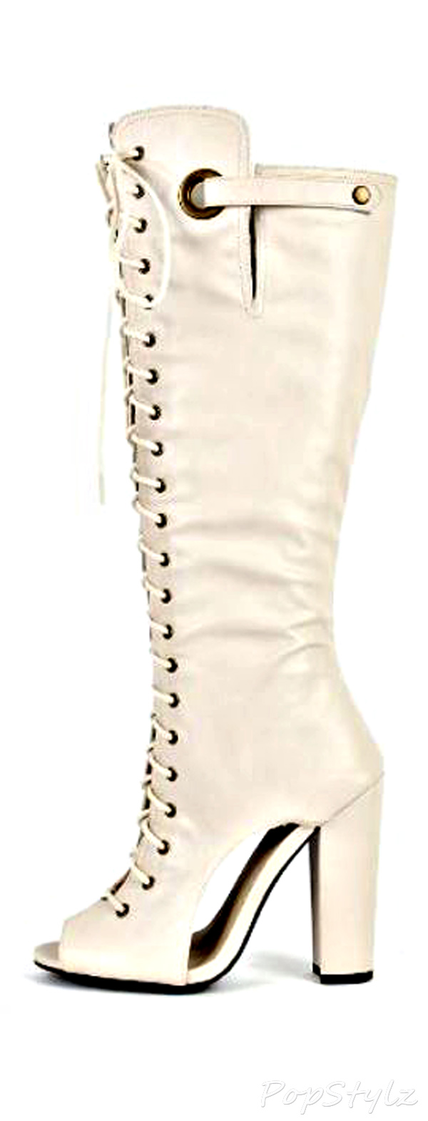 Qupid Immortal-41 Lace Up Cut Out Boots