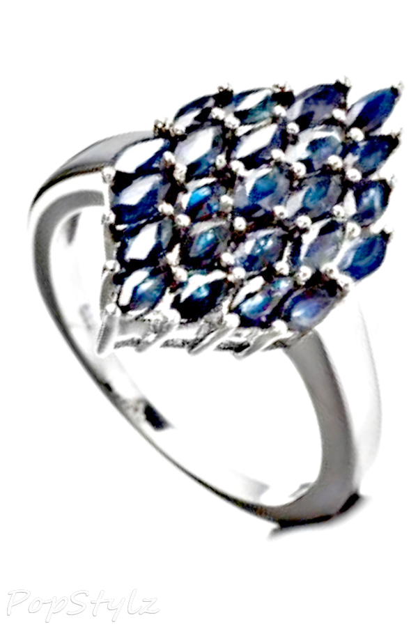 2.76 Carat Sapphire Cluster Ring
