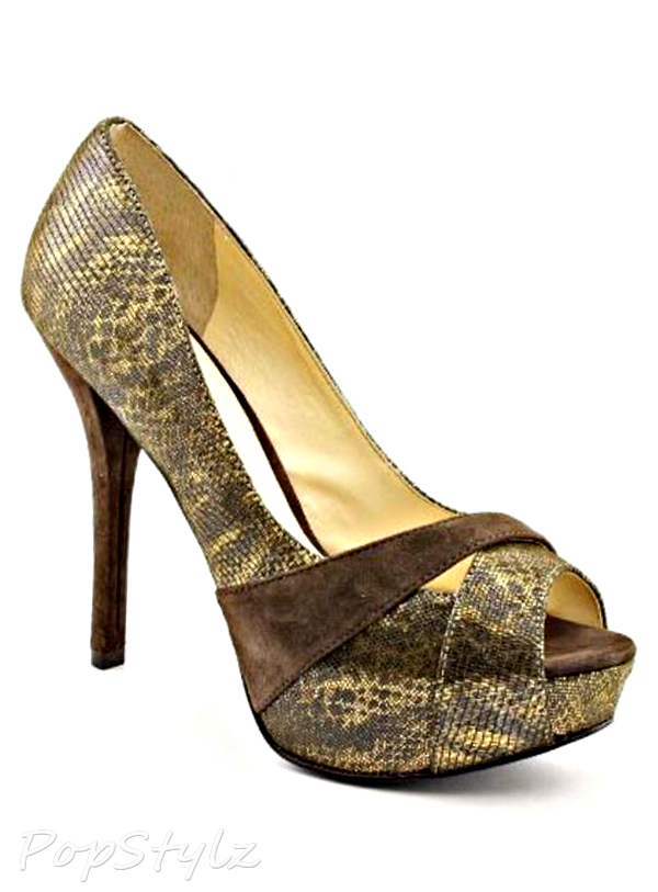 GUESS Isila Animal Print Leather Platforms Heels