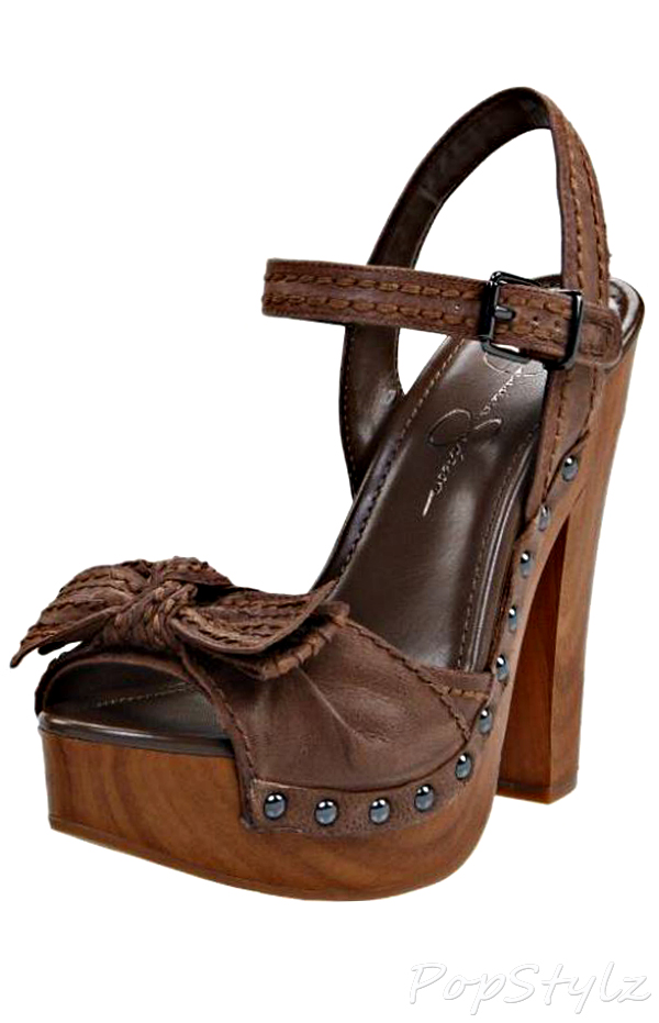 Jessica Simpson Terrii Leather & Fabric Platform Sandal
