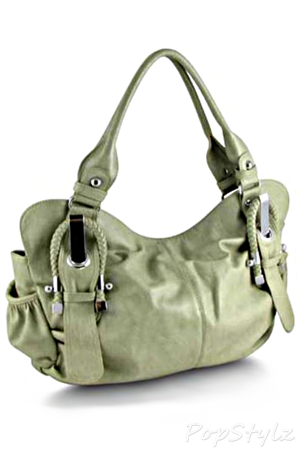 OMG Styles Large Braided Buckle Hobo Handbag