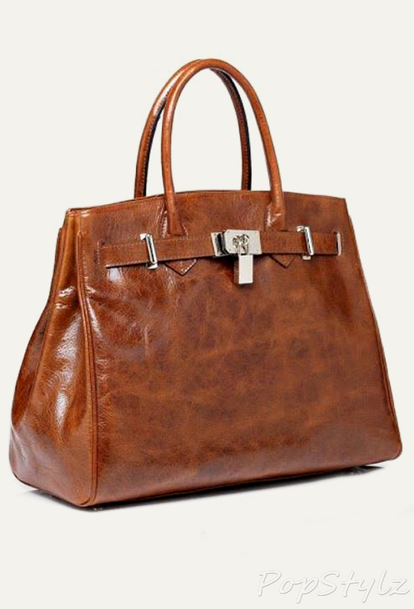 Vicenzo Shelby Brown Distressed Leather Handbag