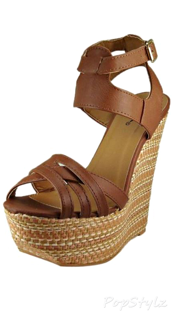 Qupid Collide20 Strappy Wedge Sandal