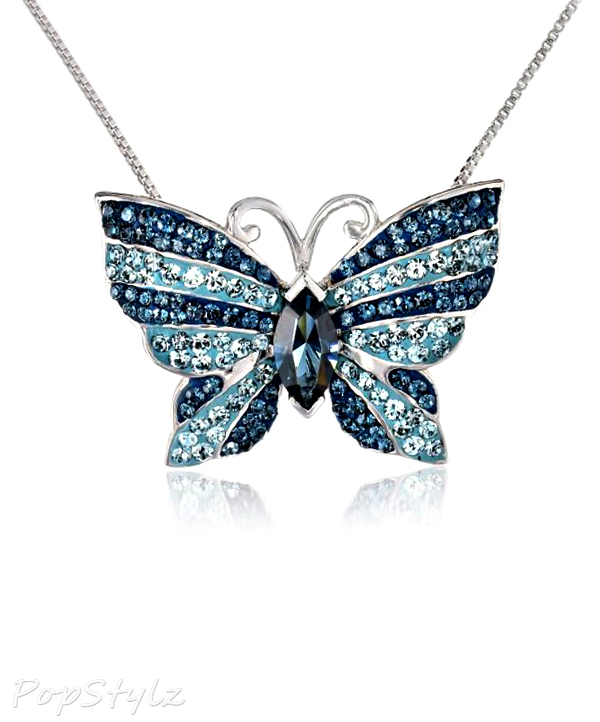 Carnevale Blue Mix Butterfly Swarovski Elements Necklace