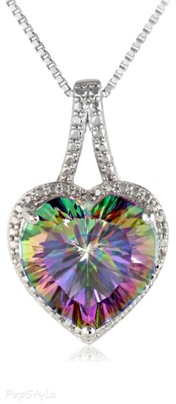 Mystic Fire Topaz Diamond Necklace