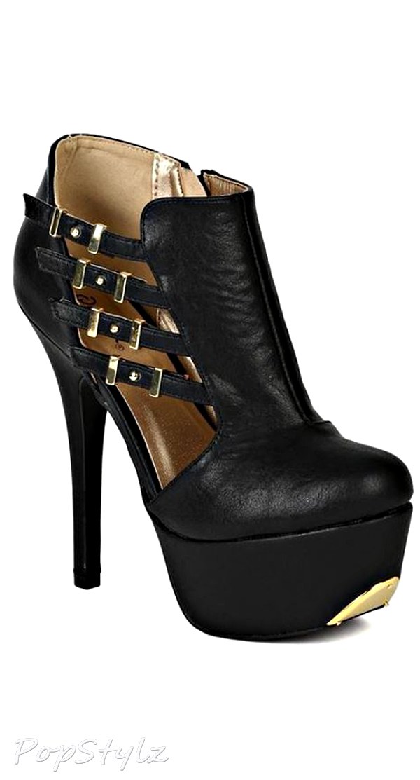 Qupid BB62 Cut Out Stiletto Bootie