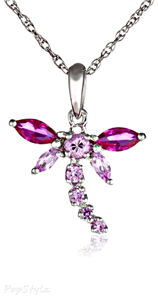 Sterling Silver Sapphire Dragonfly Necklace
