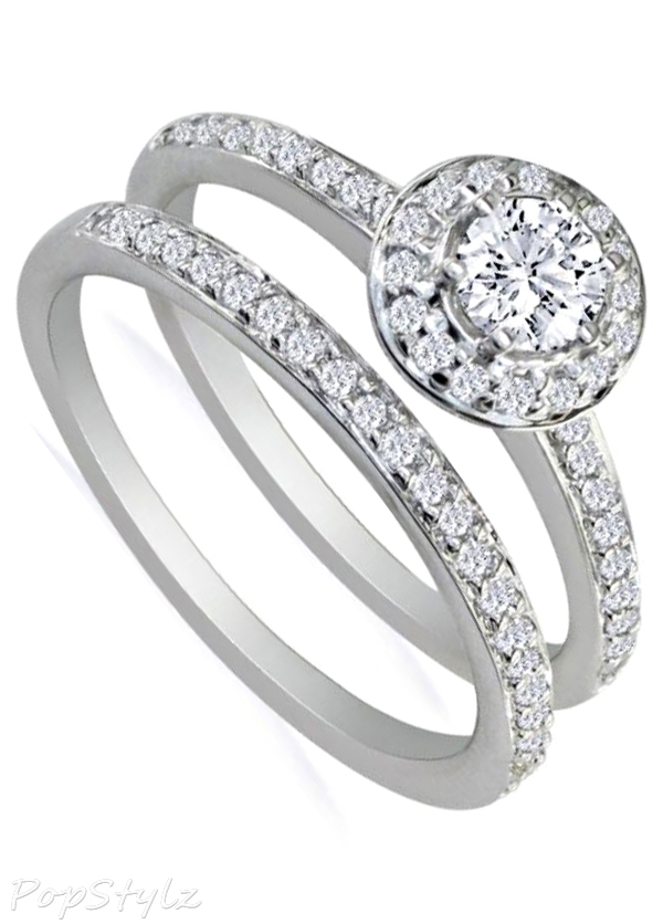 14k White Gold Diamond Bridal Ring Set