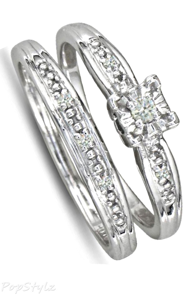 Diamond Bridal Engagement Ring Set
