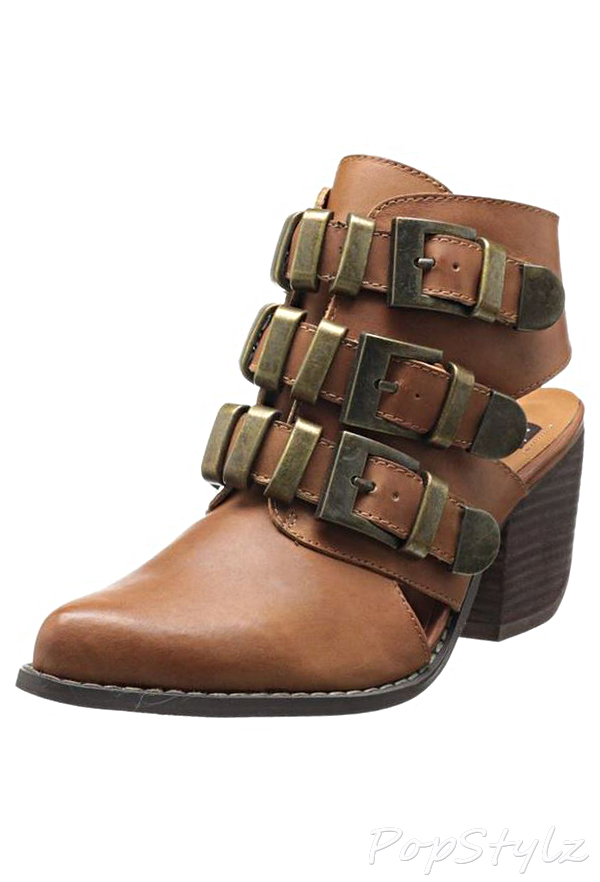 N.Y.L.A Chief Triple Buckle Leather Bootie