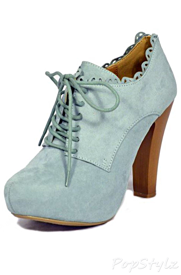 Qupid Puffin Lace Up Platform Bootie
