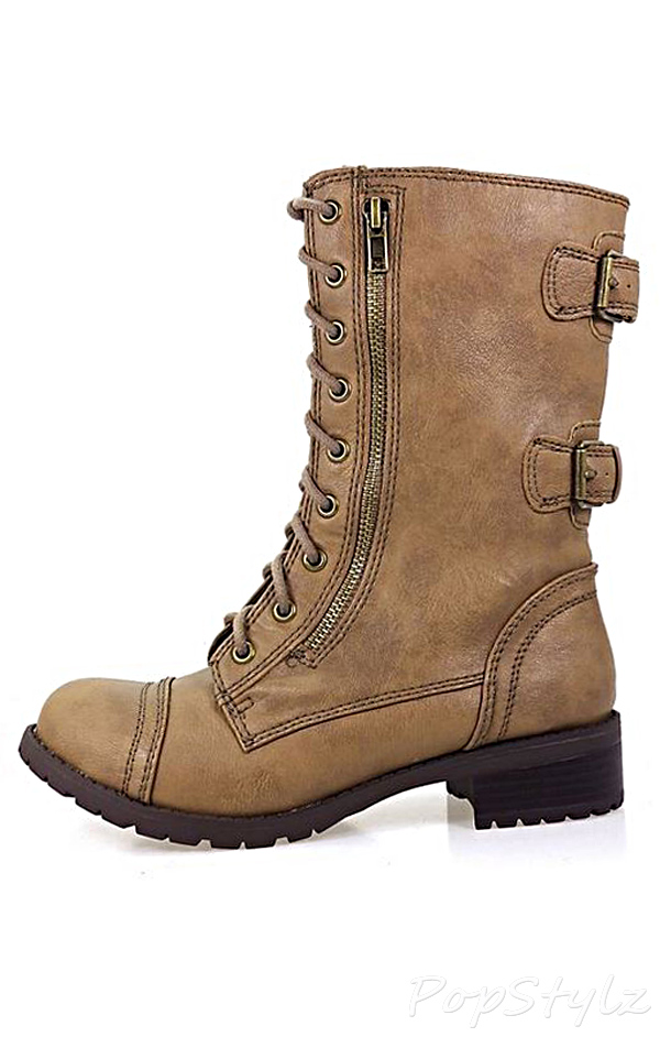 Sully's Dome Women's Lace Up Zippered Combat Boot
