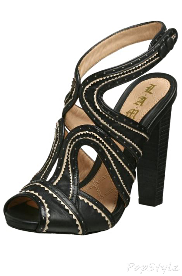 L.A.M.B. Haru Ankle Strap Leather Sandal
