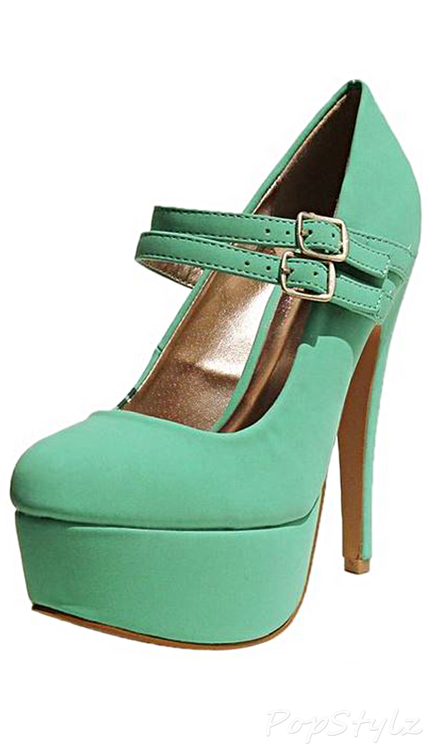 Qupid Penelope134 Double Strap Mary Jane Pump