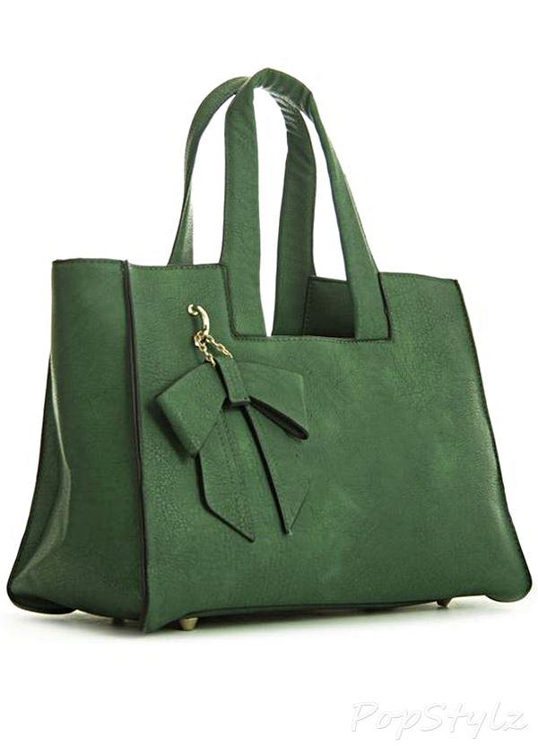Big Handbag Shop Multi Pockets Bow Satchel Handbag