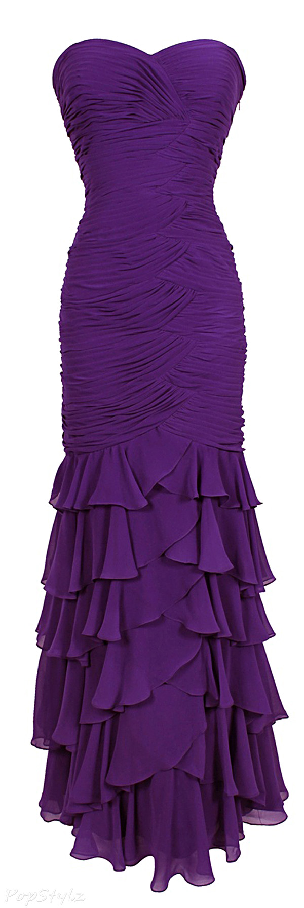 PacificPlex Tiered Chiffon Formal Gown