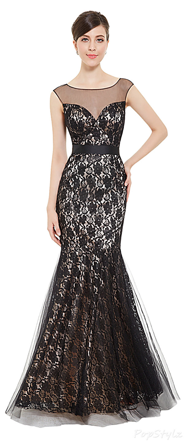 Ever Pretty 08471 Black Lace Mermaid Gown