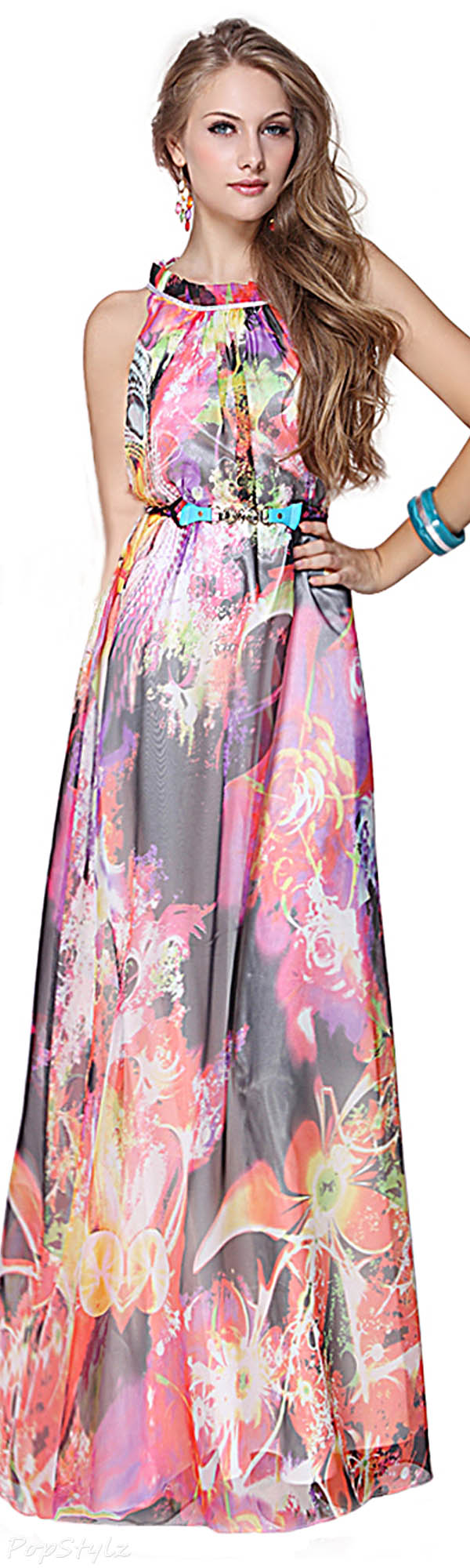 Ever Pretty 09837 Floral Print Long Maxi Dress