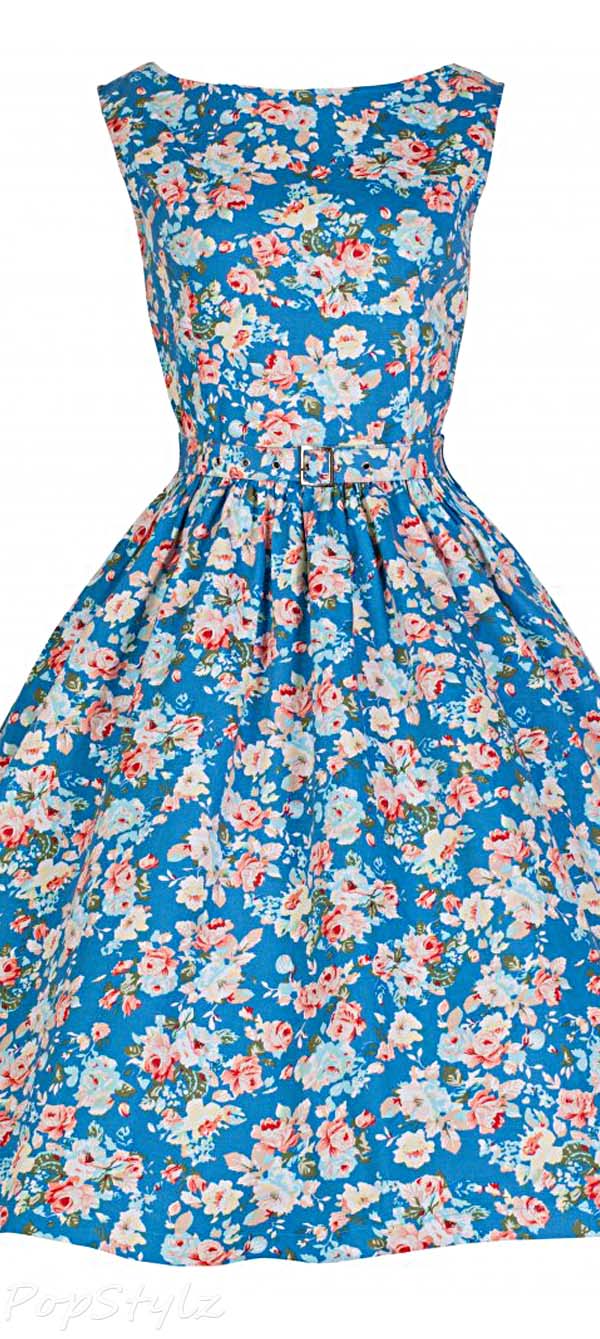 Lindy Bop 'AUDREY' Hepburn Style Vintage 1950's Spring Garden Floral Party Dress