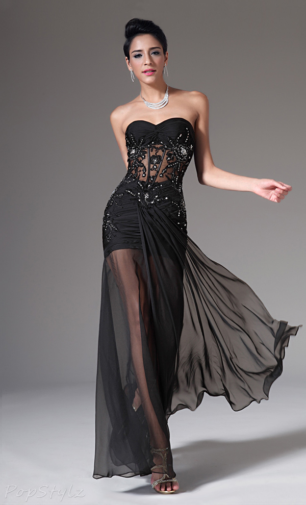 eDressit 00140900 Strapless Sweetheart Flowing Evening Gown
