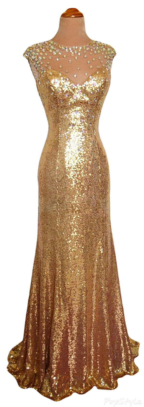 Sunvary Gold Jewel Mermaid Long Formal Gown