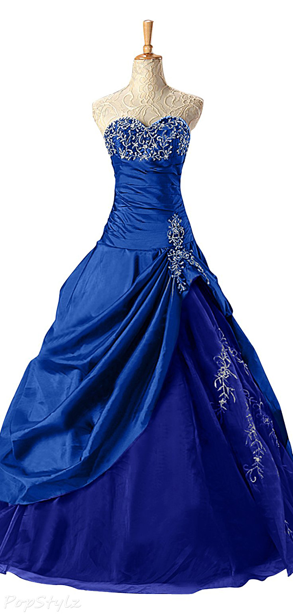 Sunvary Embroidered Taffeta Sweetheart Gown