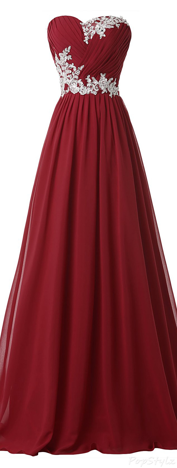 Grace Karin Strapless Long Evening Gown with Appliques