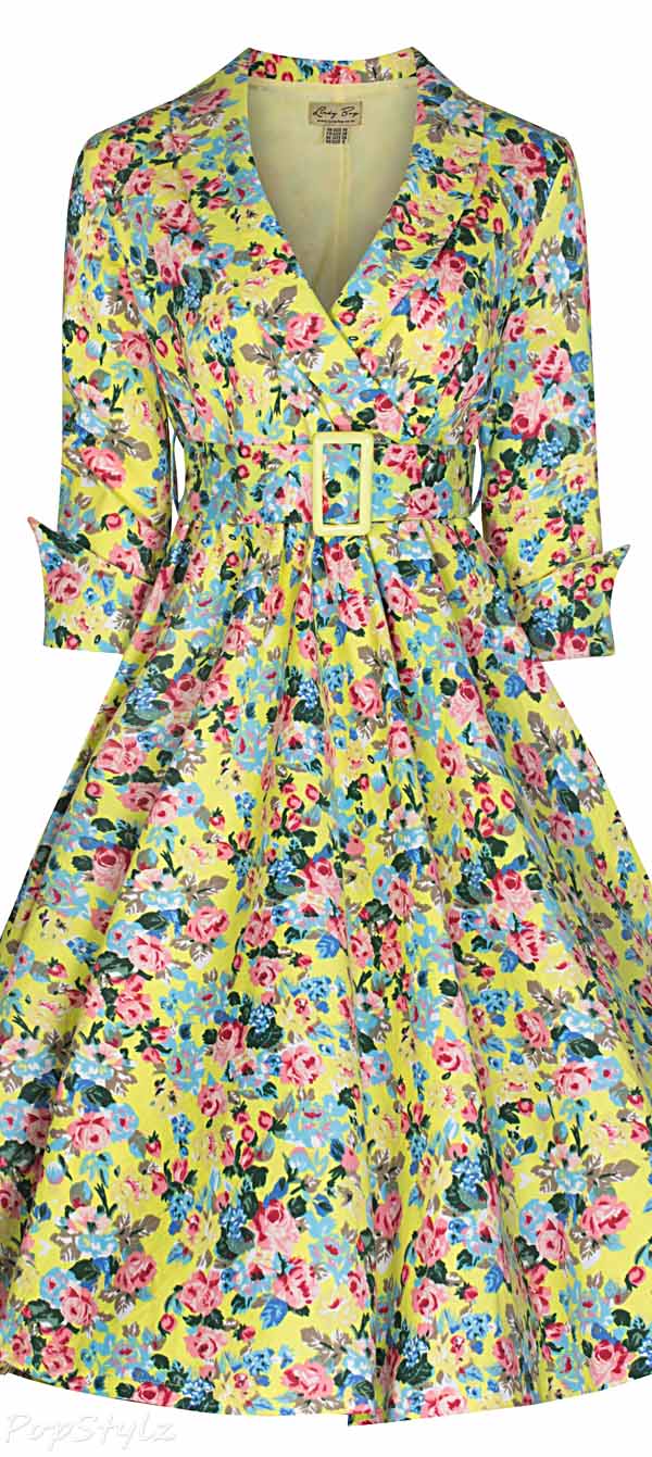 Lindy Bop 'Vivi' Vintage 1950's Floral Print Dress