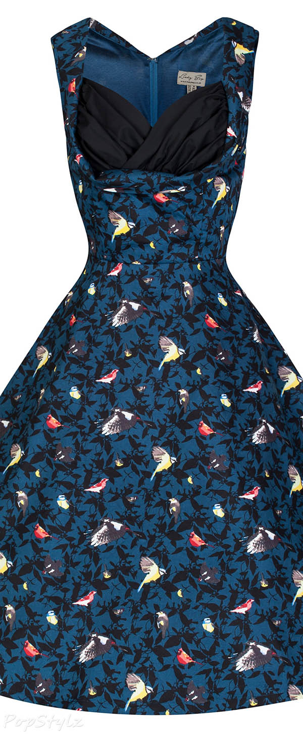 Lindy Bop Ophelia Vintage Fifties Bird Print Swing Dress