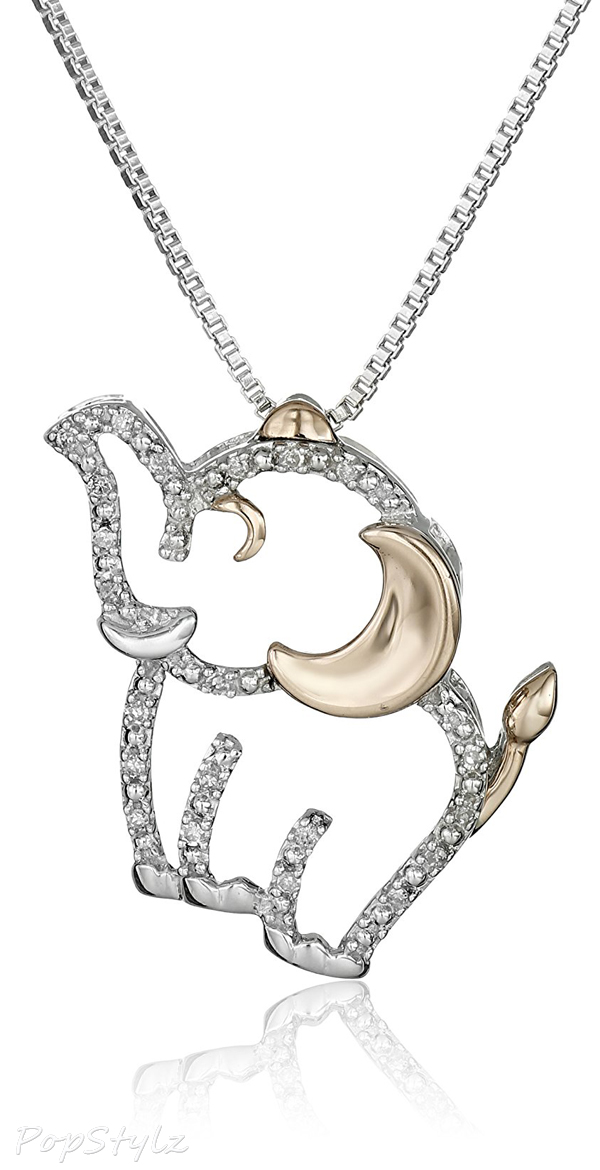 Diamond Accent Elephant Pendant Necklace