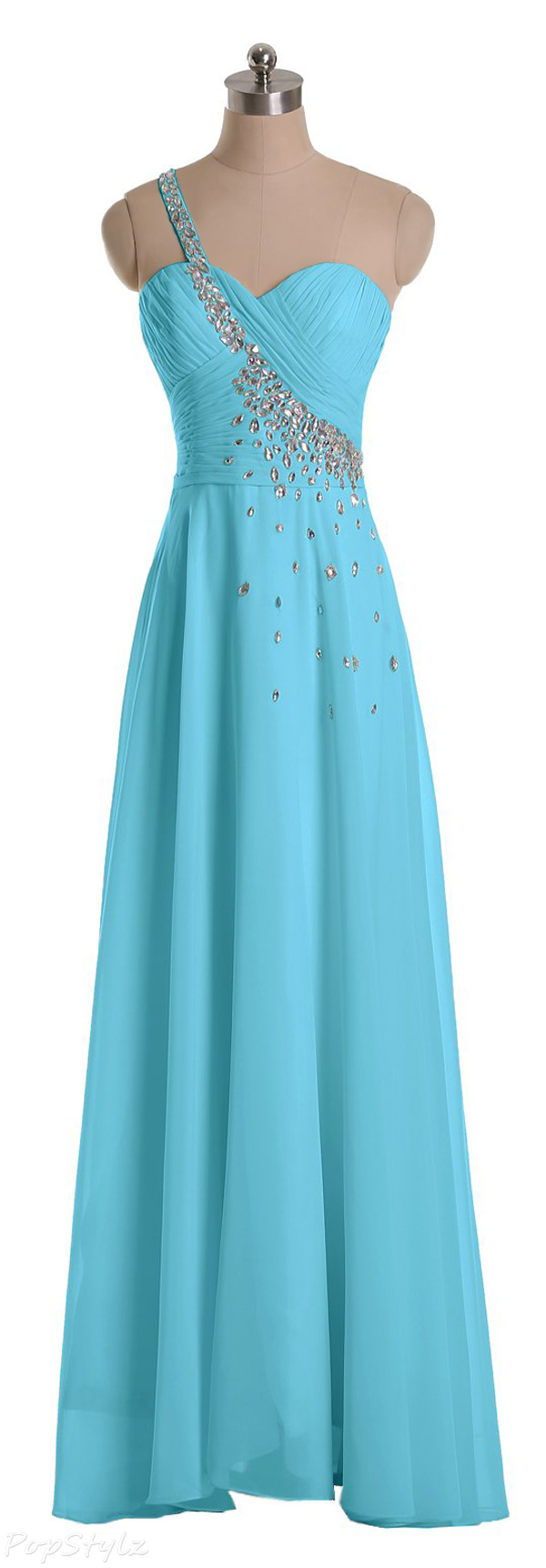 Sunvary 2015 Rhinestone One Shoulder Formal Dress