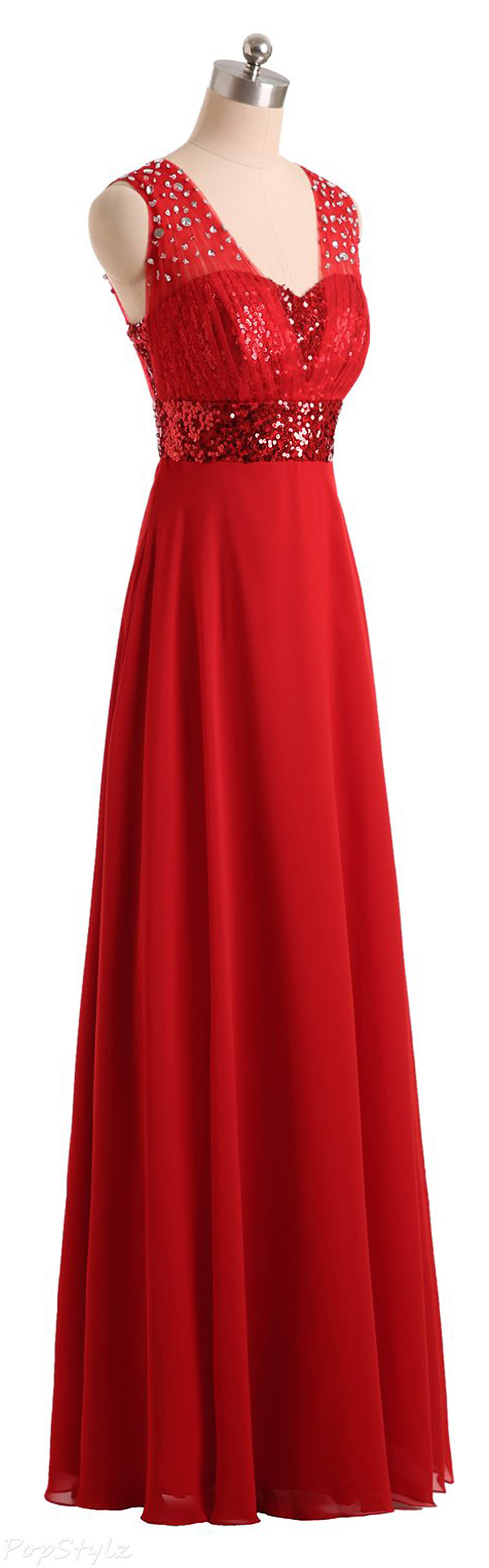 Sunvary Gorgeous Sequin & Chiffon Long Formal Dress