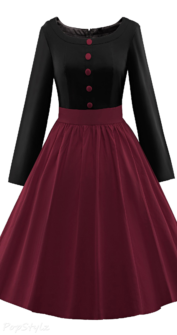 Luouse Vintage 1950's Retro Windbreaker Dress